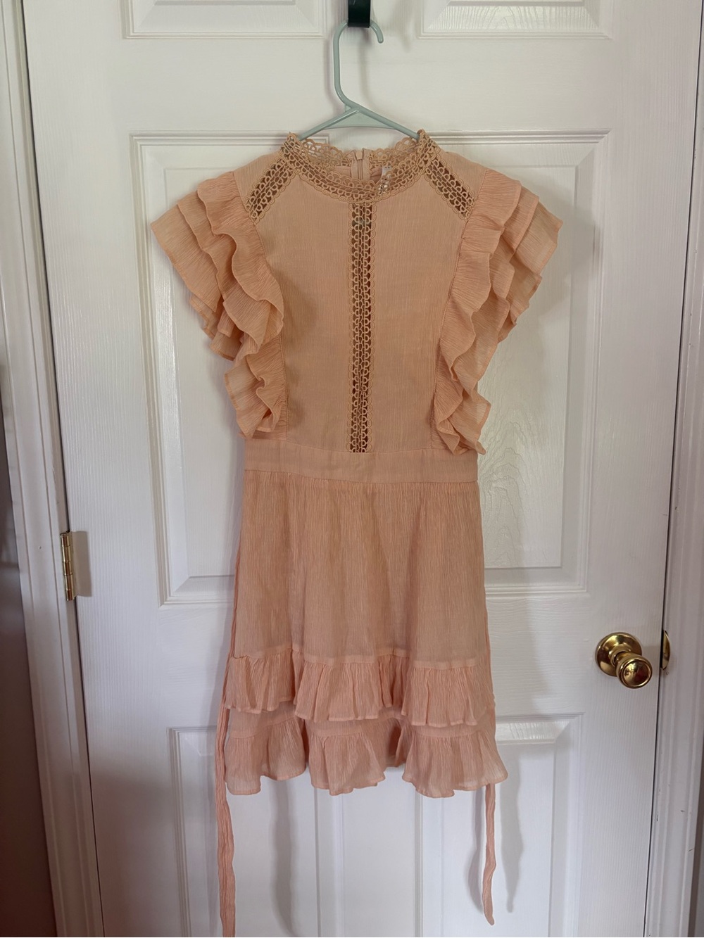 Indikah Peach Ruffle Dress